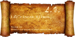 Lőrincze Vilmos névjegykártya