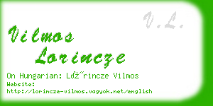 vilmos lorincze business card